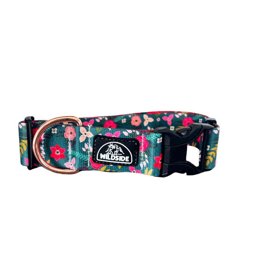 Falling For Flowers Rust Proof Dog Collar