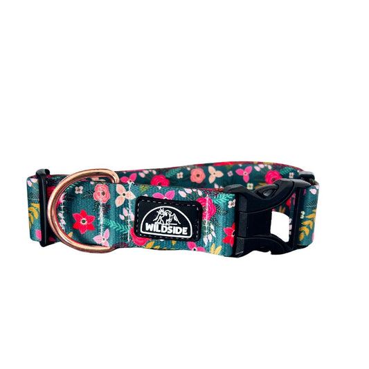 Falling For Flowers Rust Proof Dog Collar