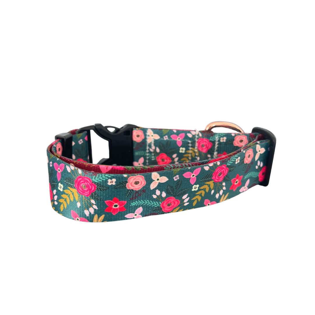 Falling For Flowers Rust Proof Dog Collar