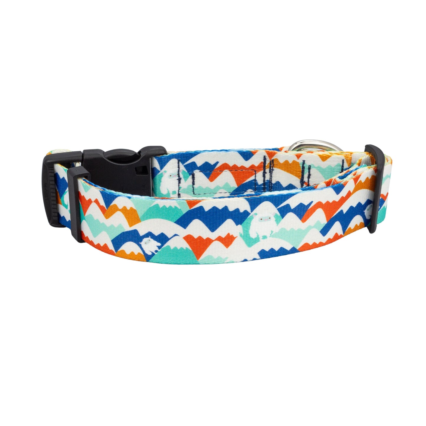 Yeti in the Alps (Blue Version) Rust Proof Dog Collar