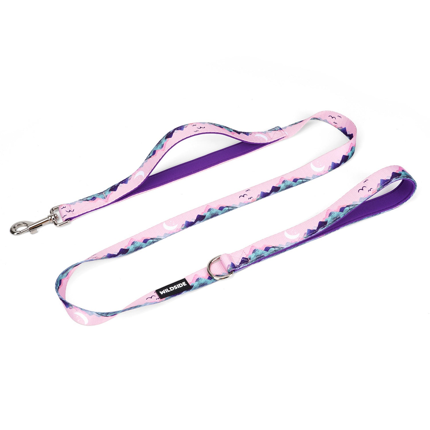 pink dog leash, purple dog leash, Milly express, snowboarding, girl snowboards, training dog leash, cute dog leash