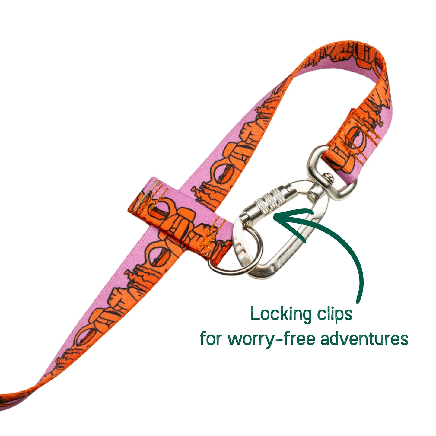 We Love Utah (lilac) Hands-Free Cross Body Dog Leash – Utah National Parks Inspired | 4-Way Adjustable