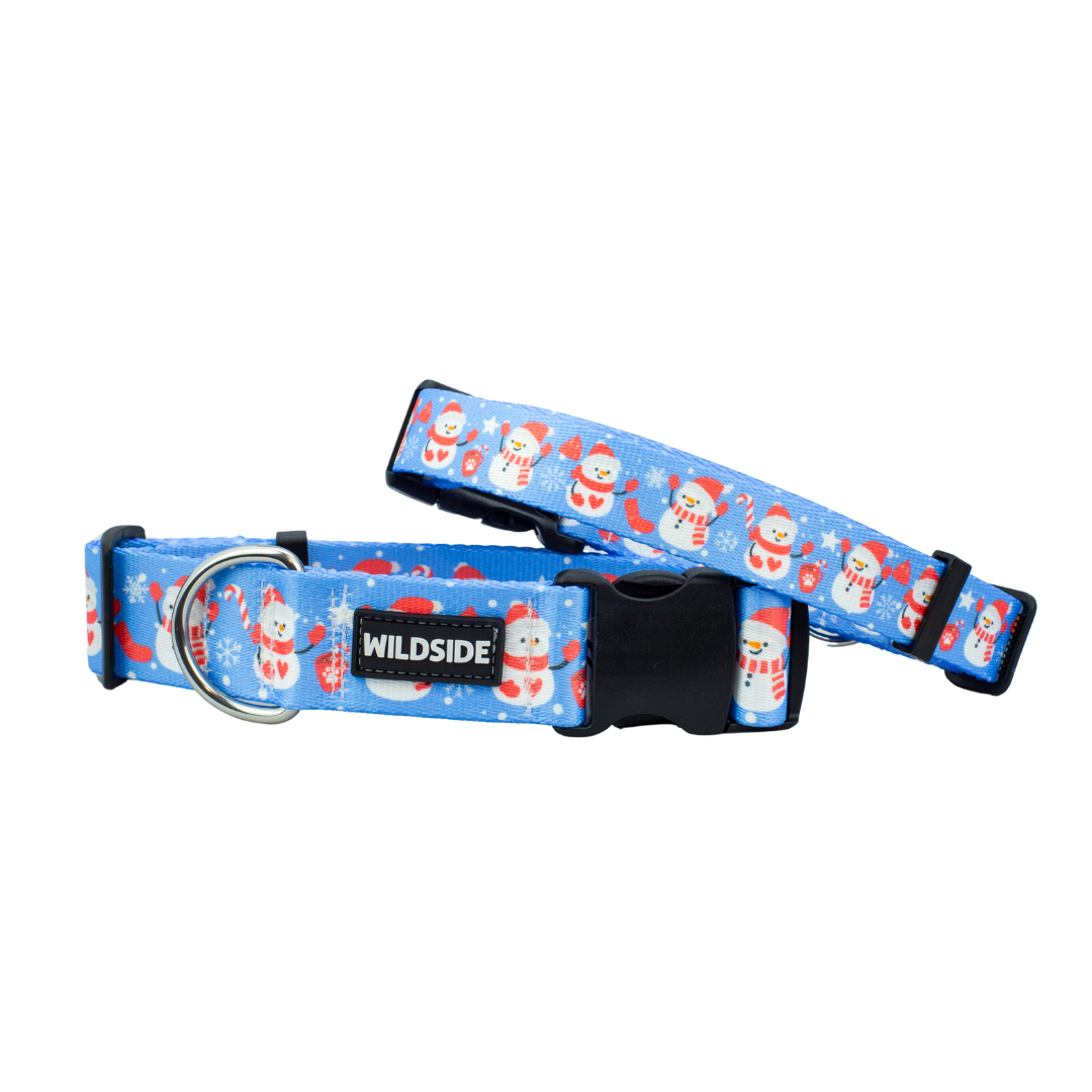 Cutesy Snowman Rust Proof Dog Collar