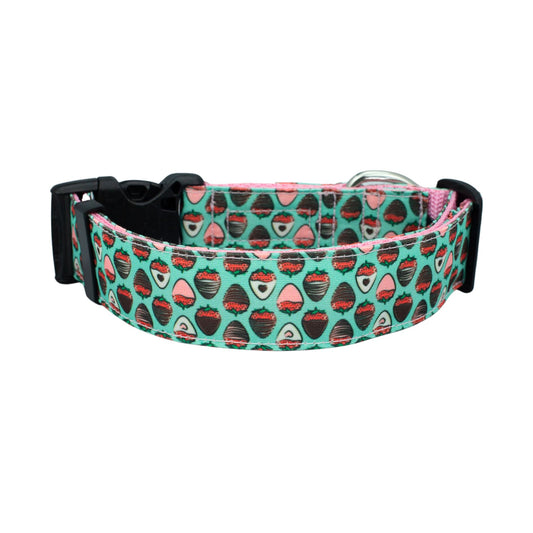 Chocolate Dipped Strawberries Durable Dog Collar
