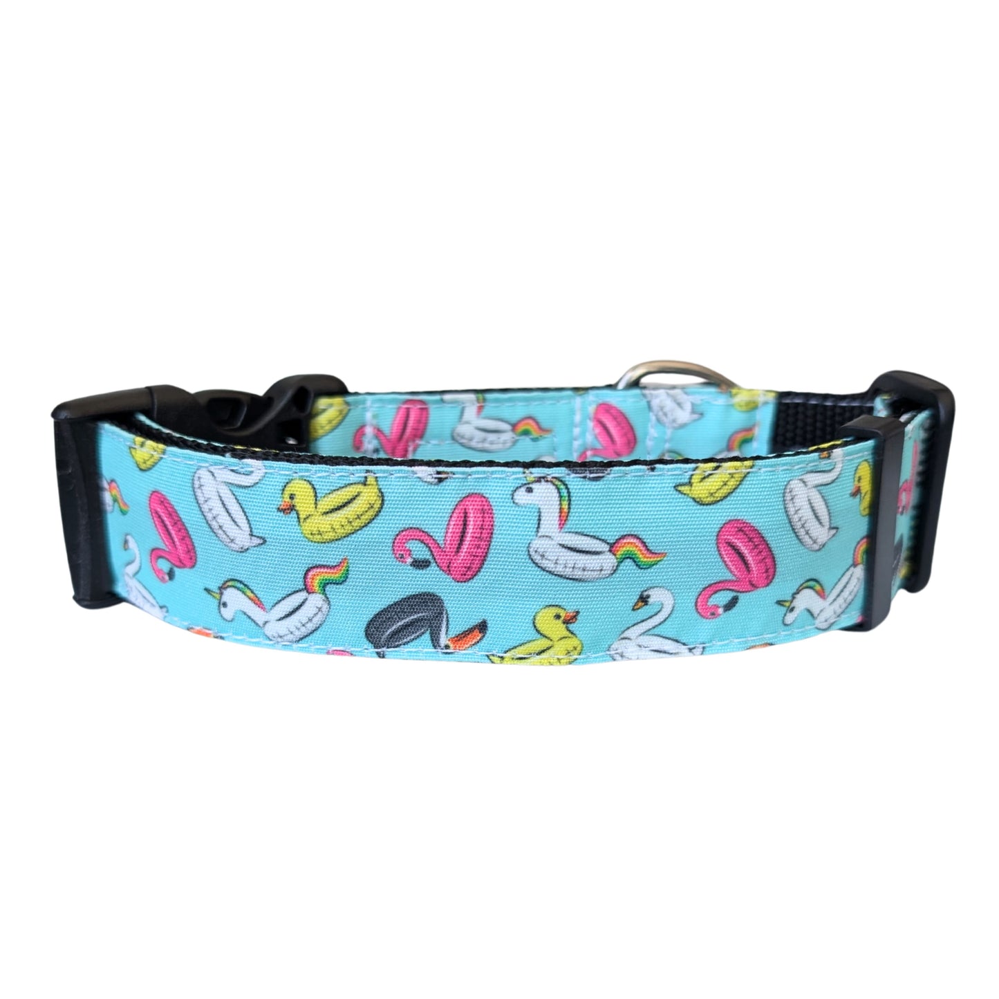 Pool Pawty Floaties Lightweight Dog Collar (aqua blue)