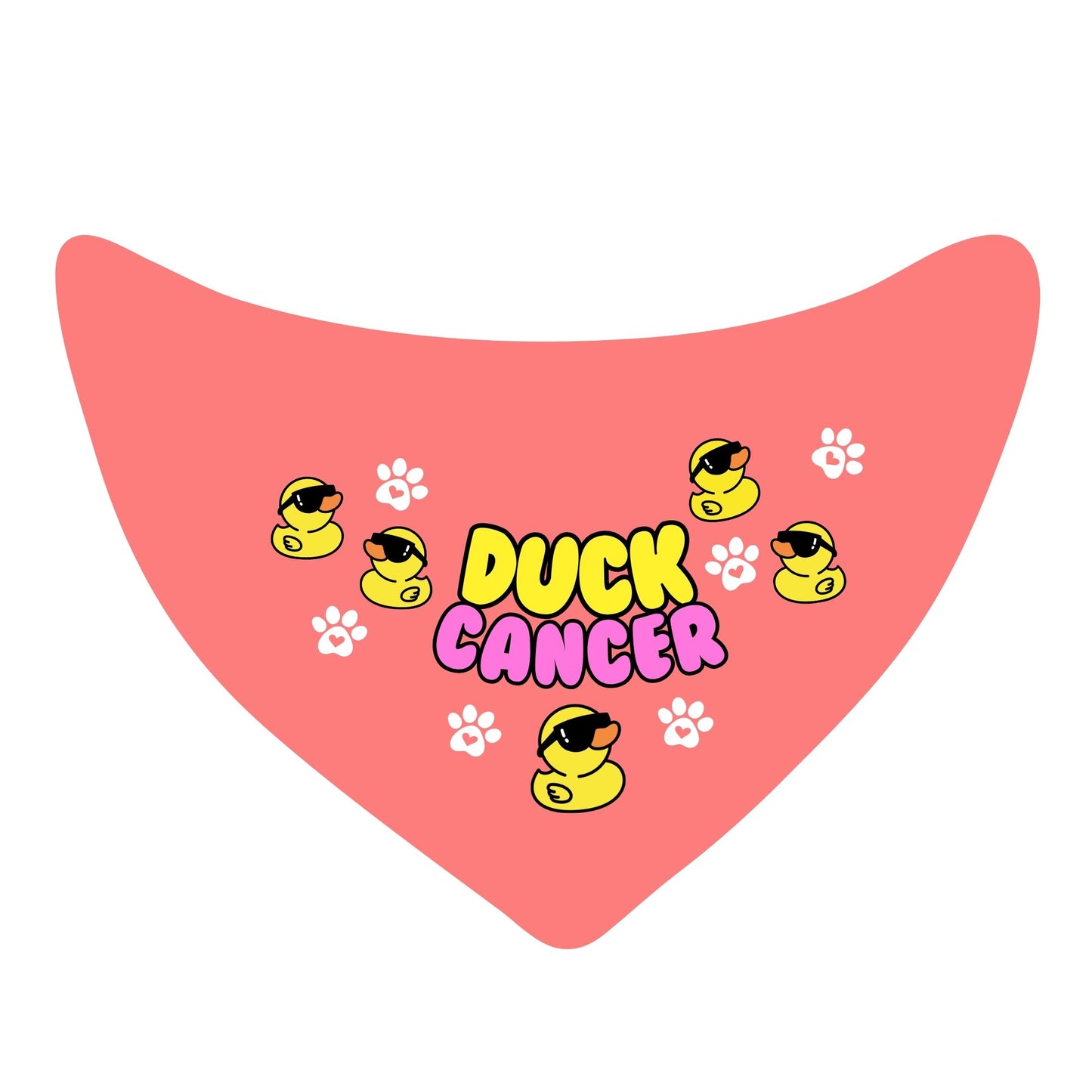 Duck Cancer Dog Bandana- Coral