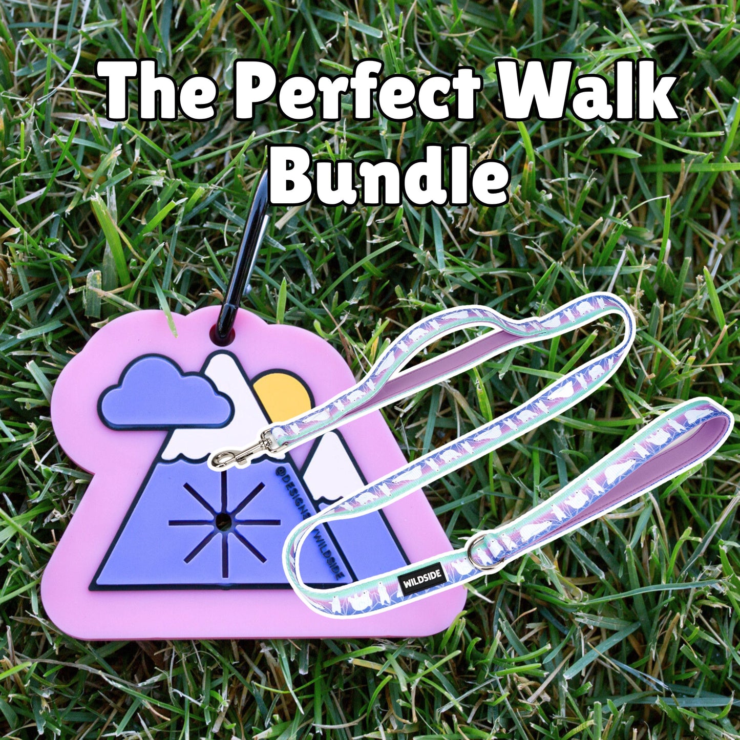 Aurora Polar Bear Leash + Poop Bag Holder Bundle