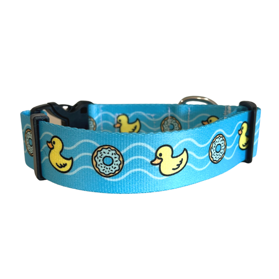 Duck N Donuts Water-Resistant Dog Collar (blue)