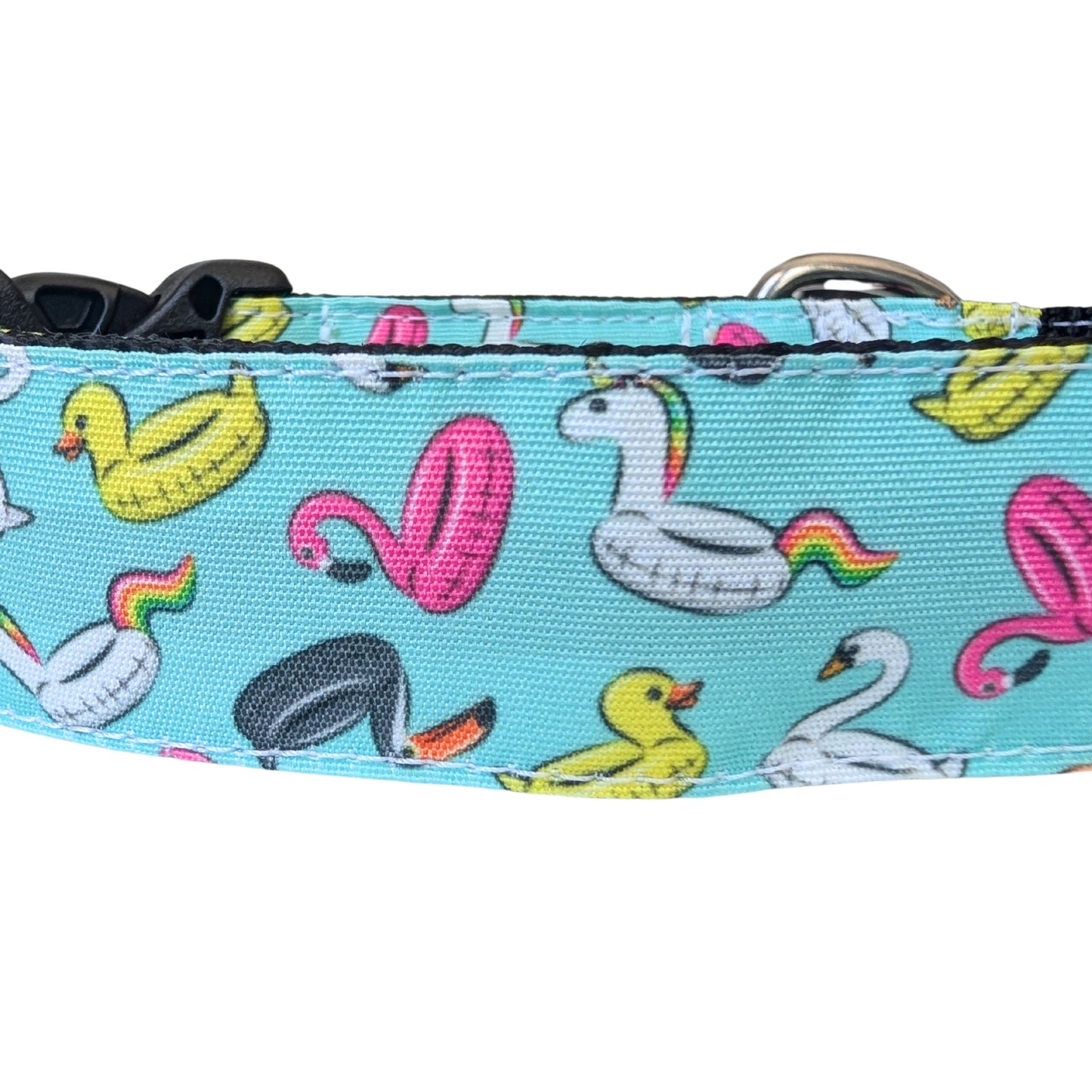 Pool Pawty Floaties Lightweight Dog Collar (aqua blue)