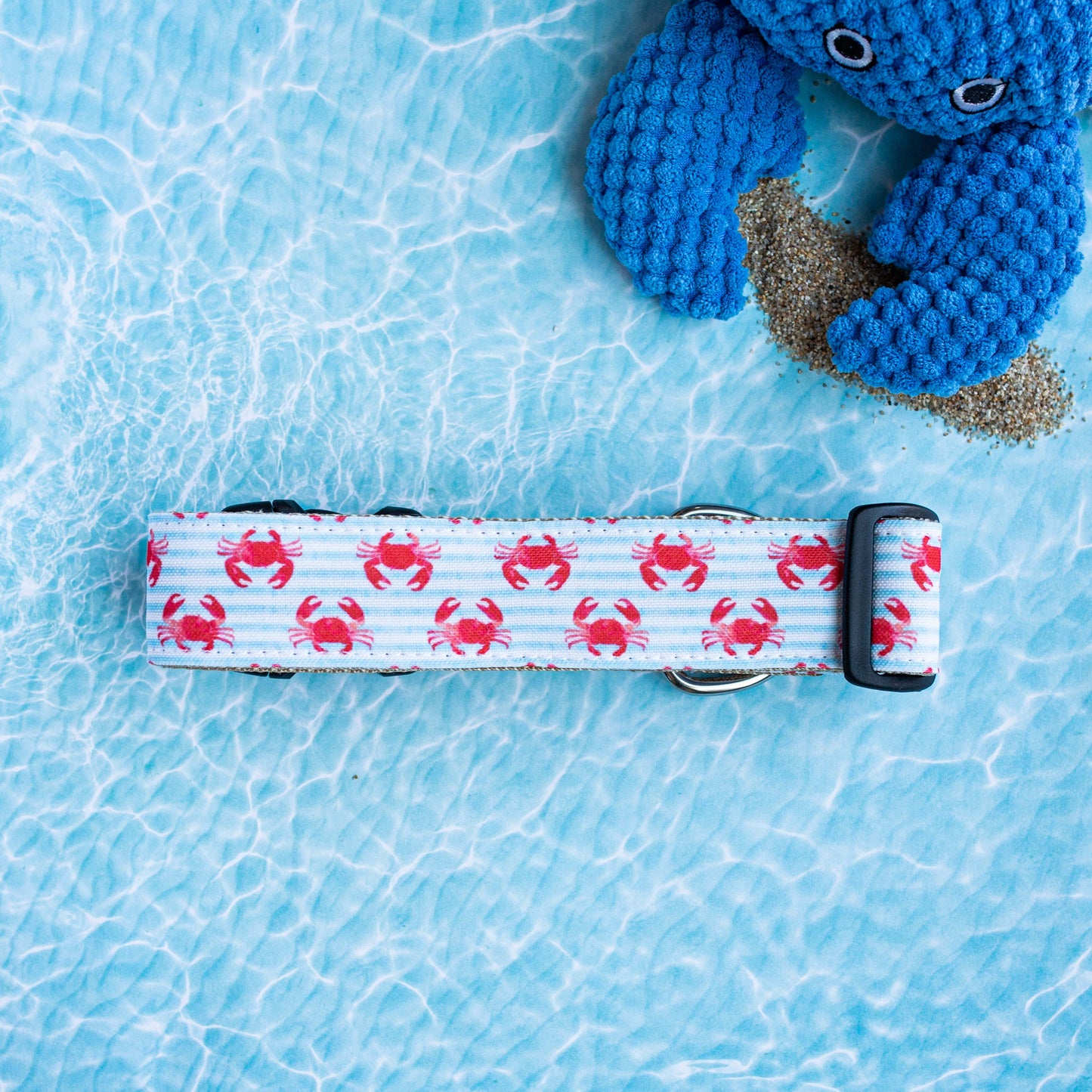 Captain Crabby- Eco Canvas Collar (blue & red)
