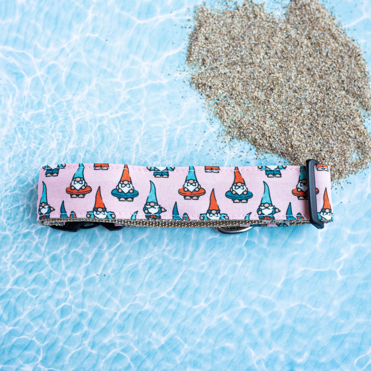 Pool Pawty Gnomes - Eco Canvas Collar (pink)