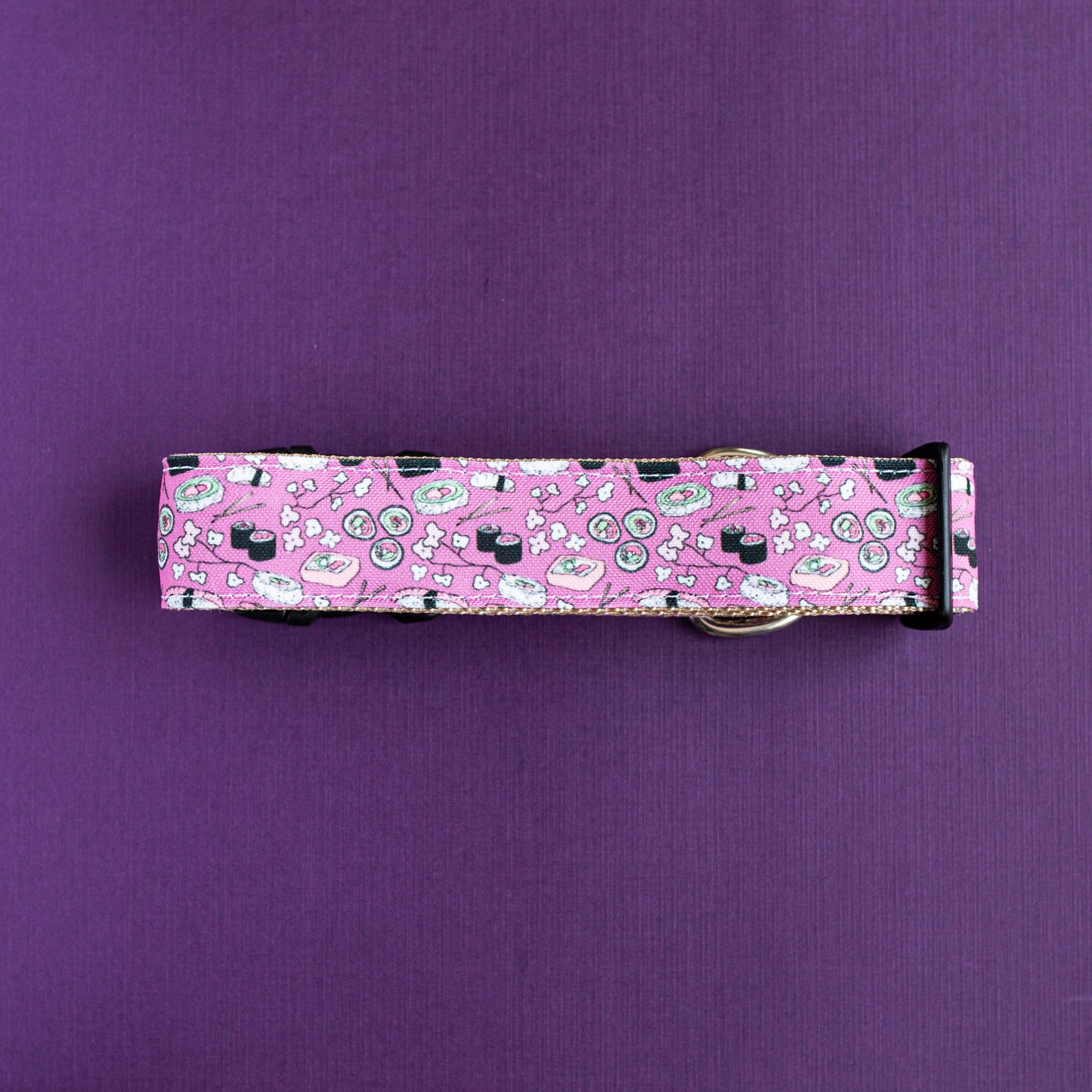 Sakura Sushi Eco Canvas Collar ( plum )