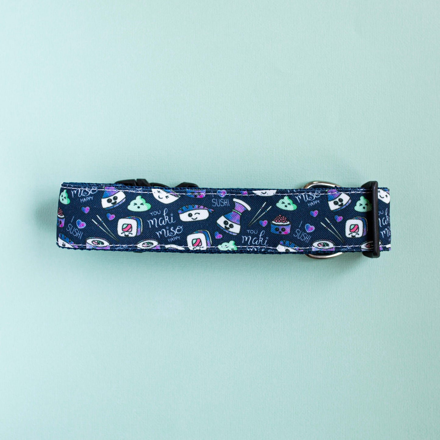 You Maki Miso Happy Sushi Eco Canvas Collar ( Navy )