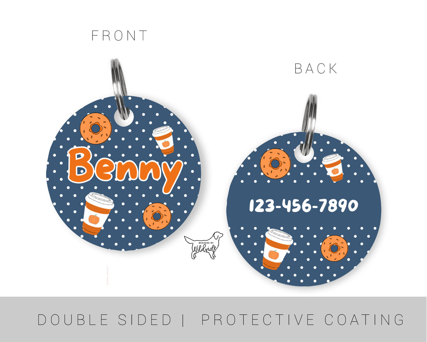 Donuts & PSL Custom Dog ID Tag