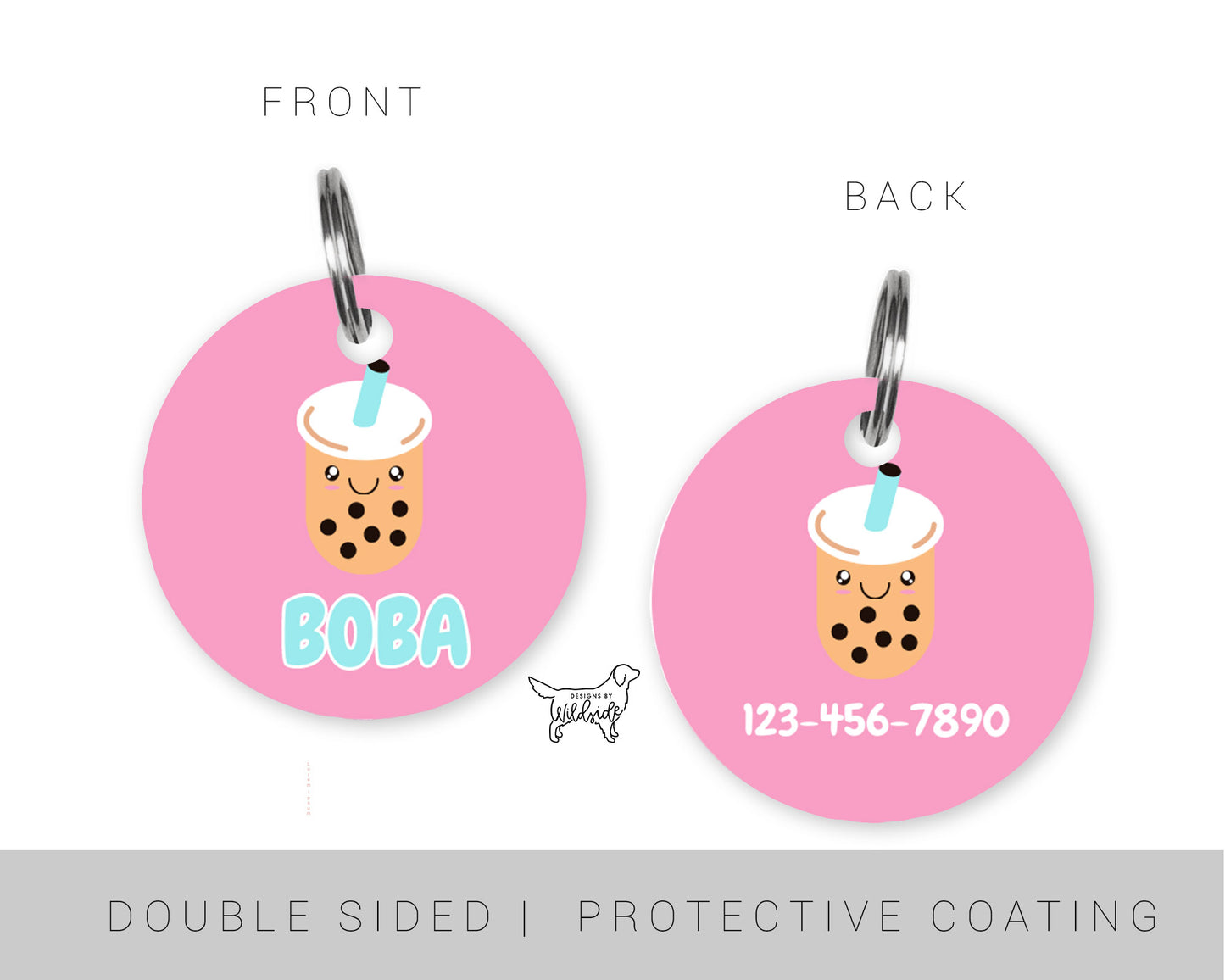 Kawaii Boba Custom Dog ID Tag
