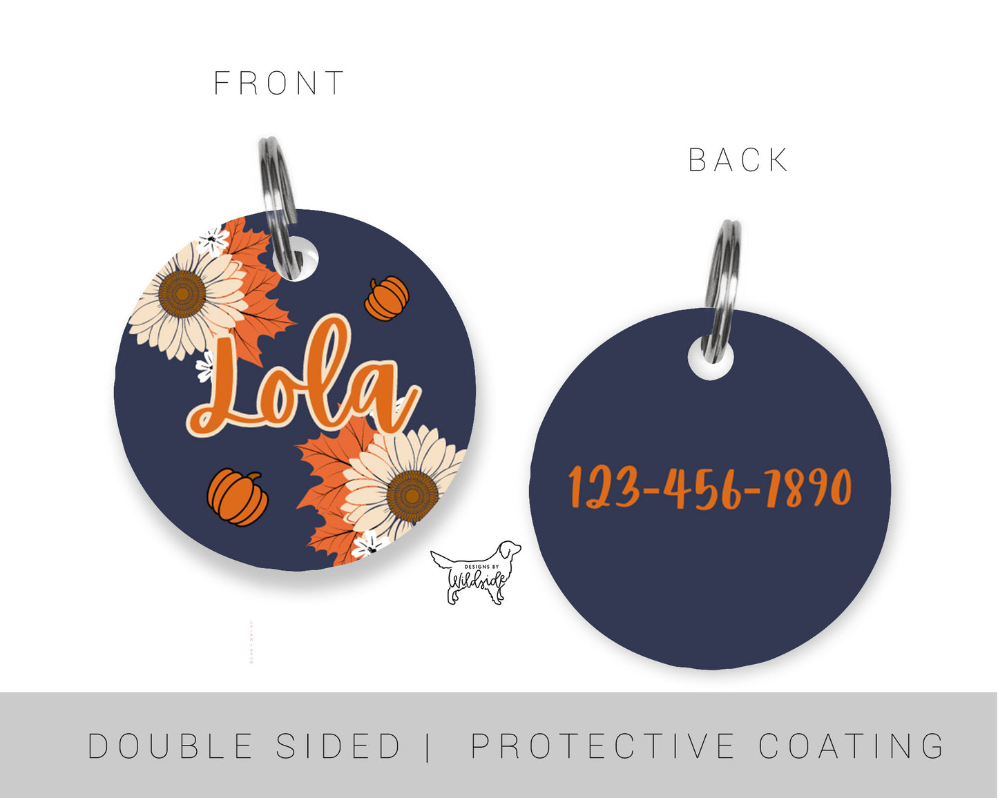 Sunflower Patch Field Custom Dog ID Tag