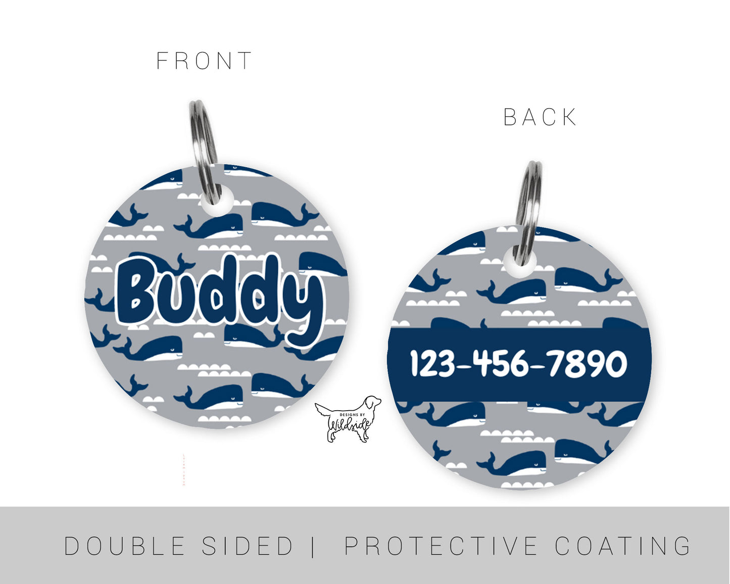 Whales Custom Dog ID Tag