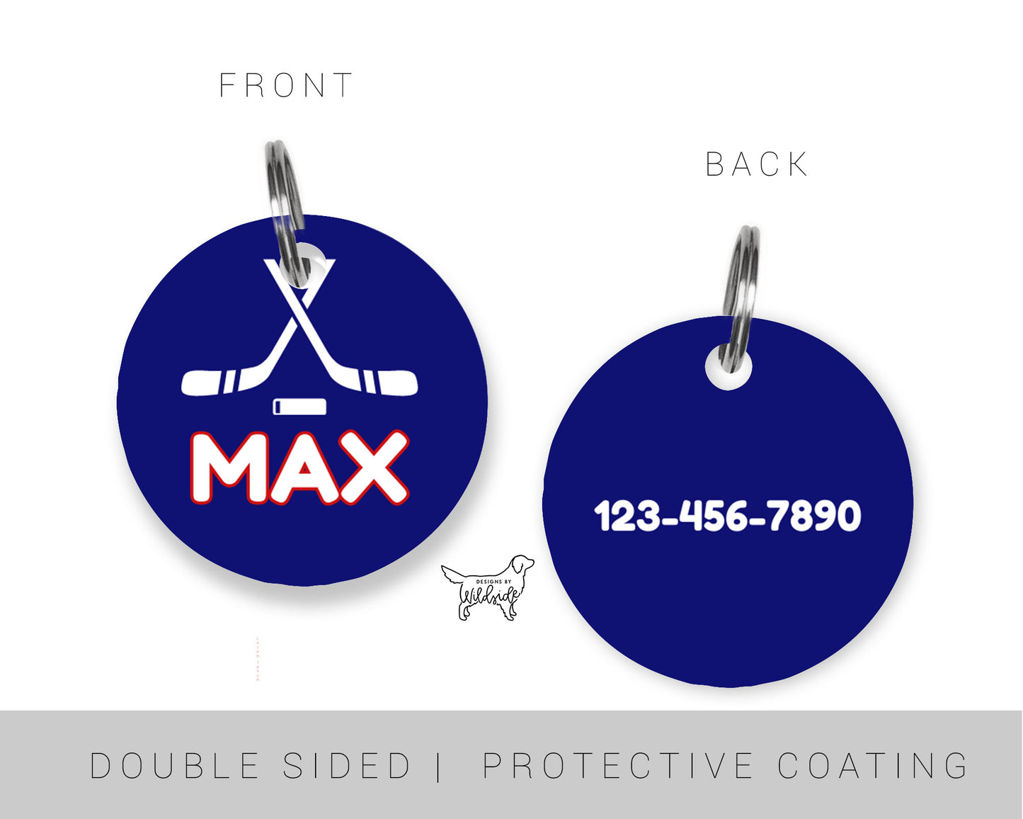 Hockey Ball Custom Dog ID Tag
