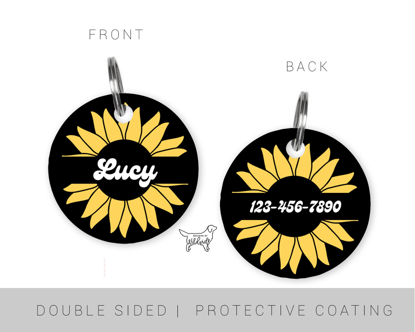 Sunflower Custom Dog ID Tag