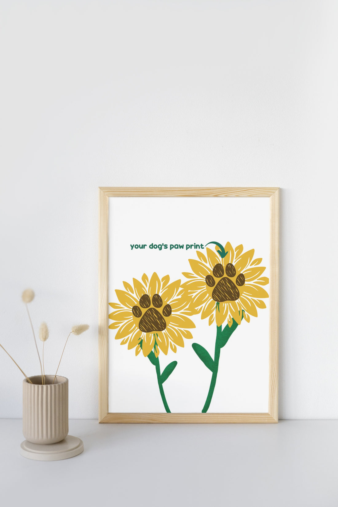 DIY Dog Paw Sunflower Painting ( Free PDF Download)