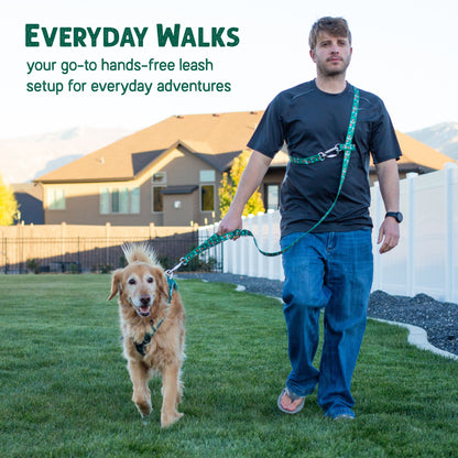 Dino Christmas Hands-Free Body Leash for Dogs — Lightweight, Adventure-Proof & Adjustable Holiday Dog Leash