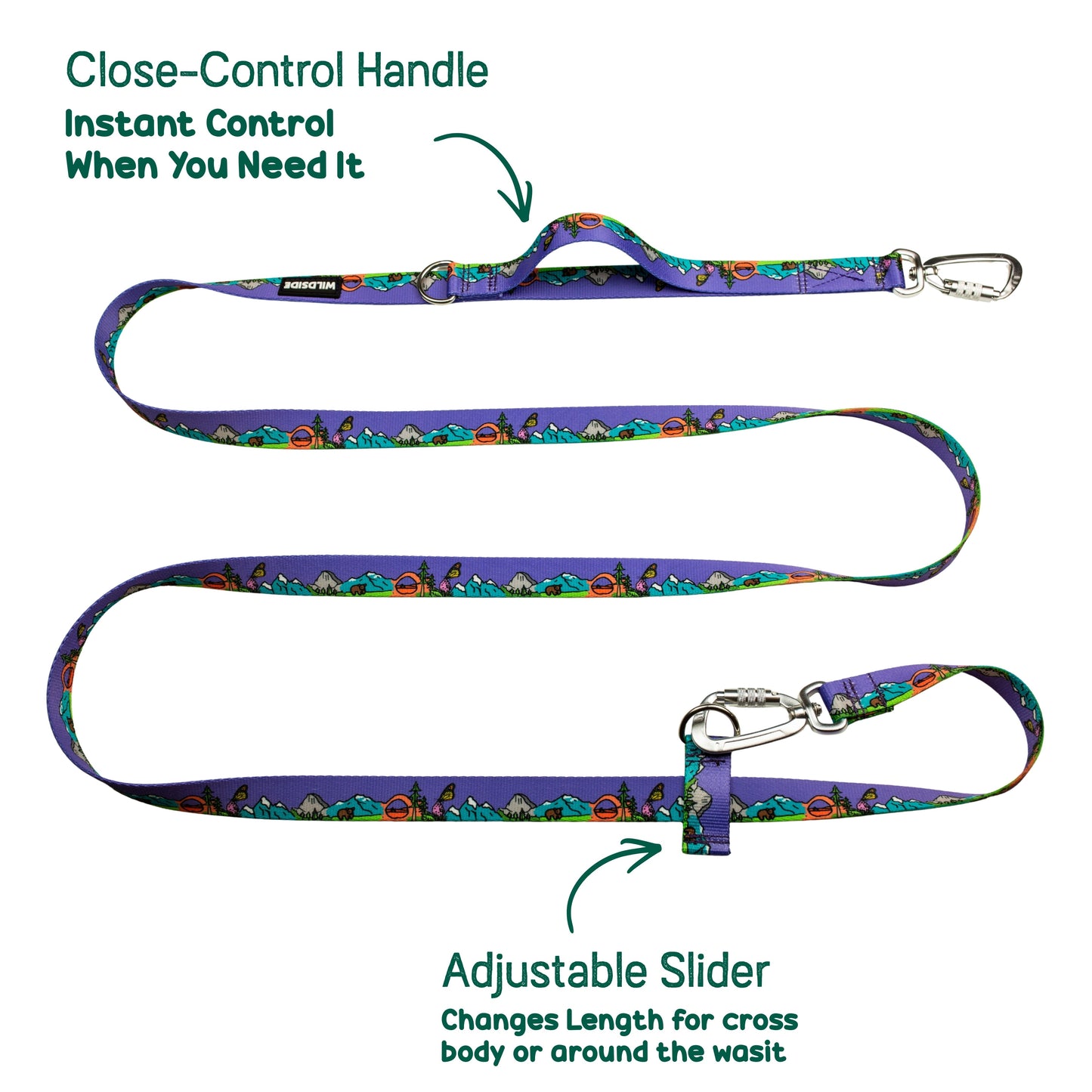 National Barkie Hands-Free Cross Body Dog Leash – Utah National Parks Inspired | 4-Way Adjustable
