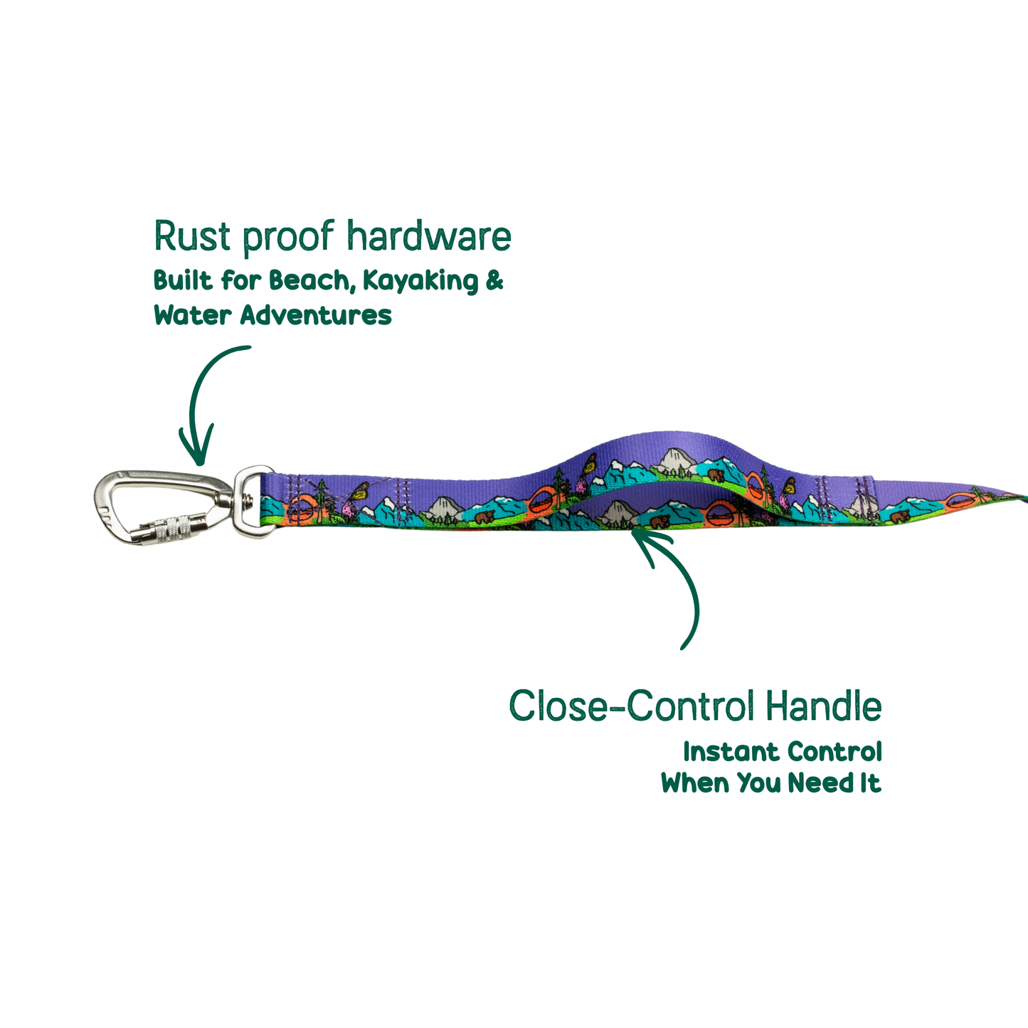 National Barkie Dog Leash with Traffic Handle - 6 Ft Rust Proof Adventure Leash