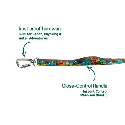 The Great National Parks Dog Leash with Traffic Handle - 6 Ft Rust Proof Adventure Leash