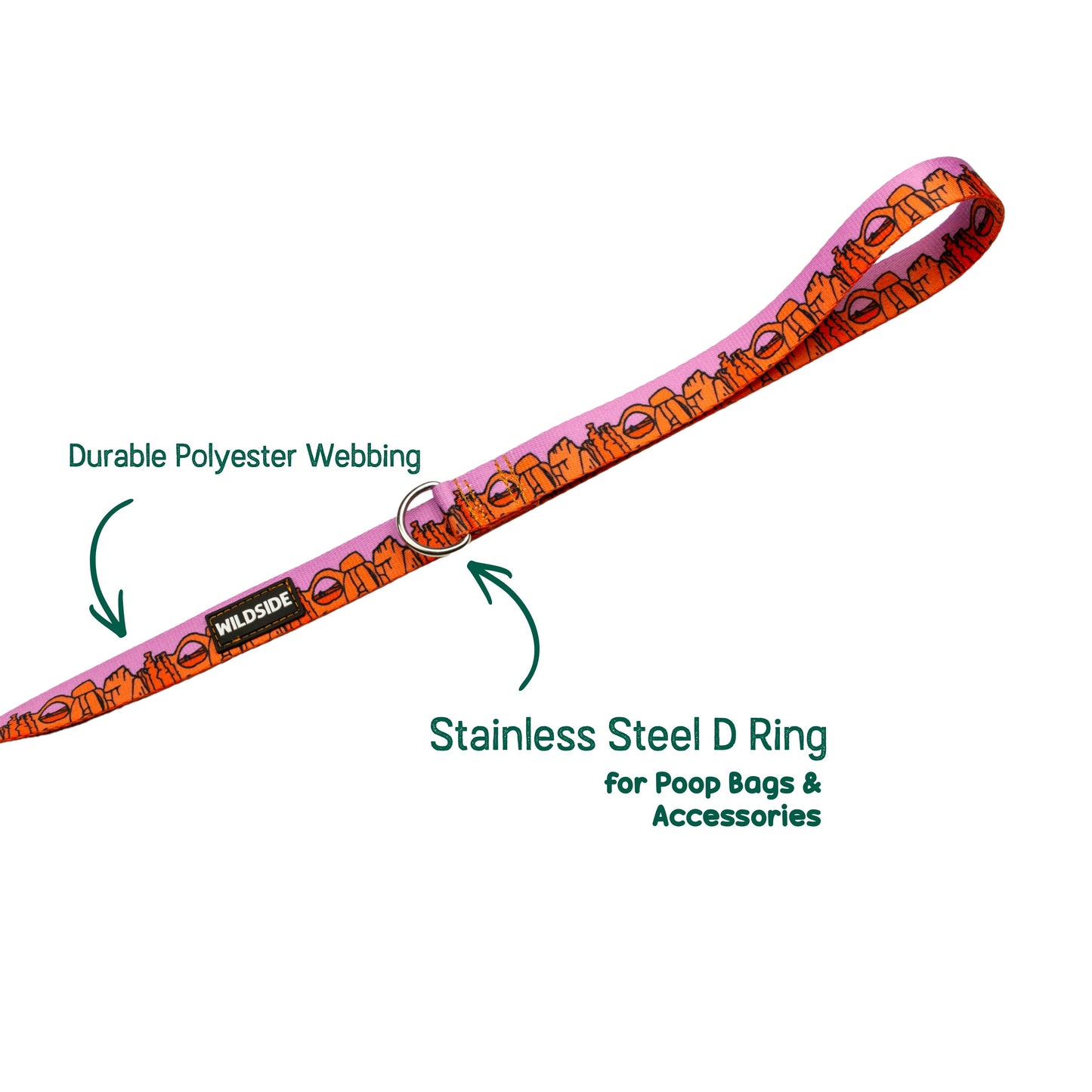 We Love Utah Dog Leash with Traffic Handle (lilac)- 6 Ft Rust Proof Adventure Leash