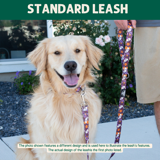 Wildside Skully Garden dog leash with skull and floral design