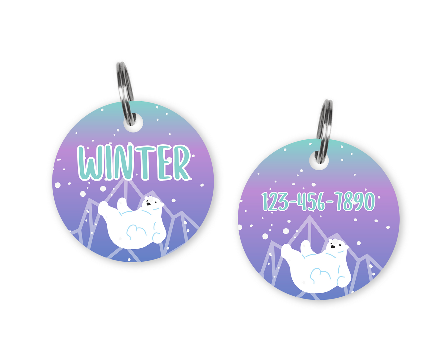 Aurora Polar Bear Custom Dog ID Tag