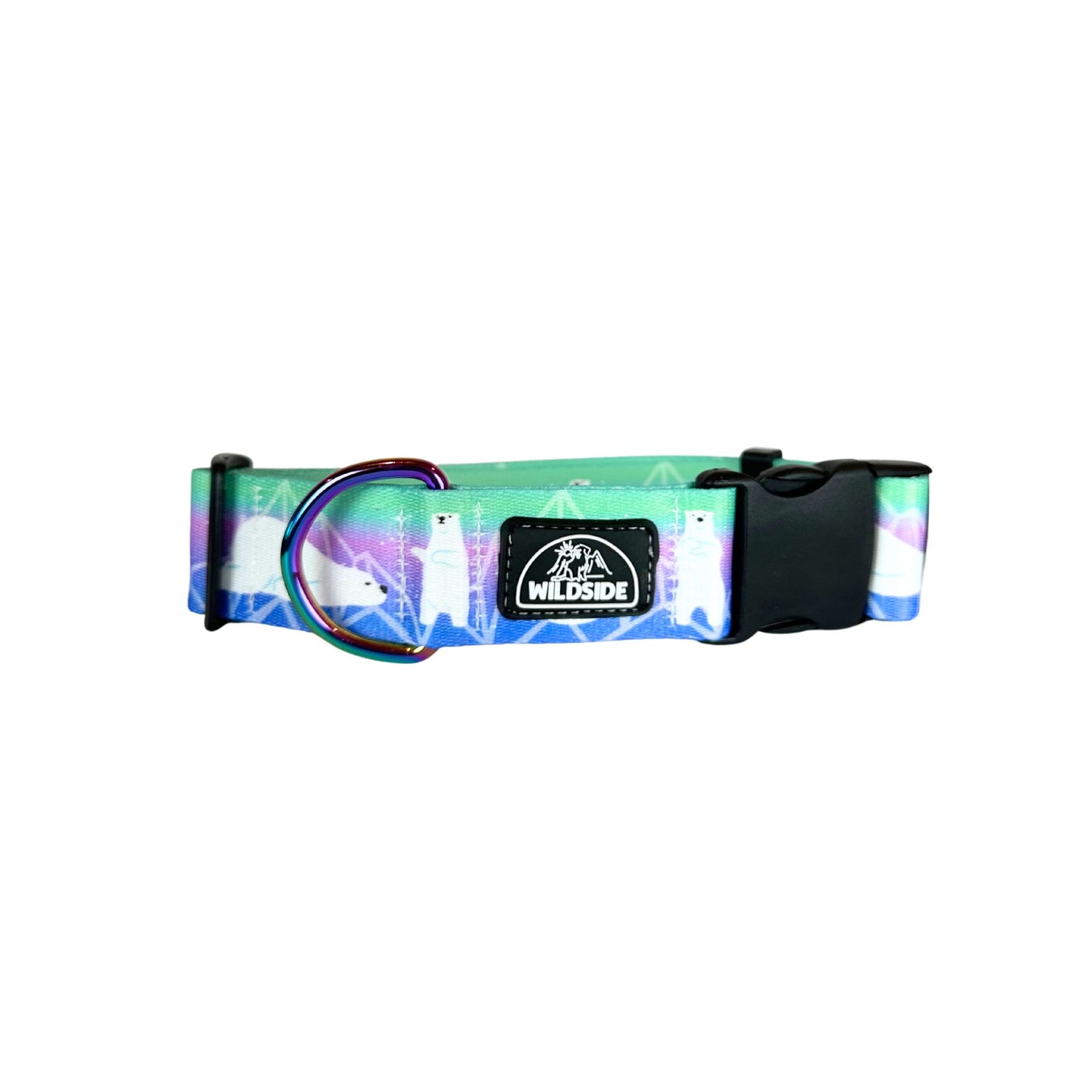 a dog collar with a polar bear design front