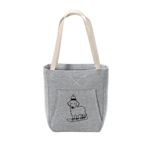 Snowboarding Puppy Sweater Tote Bag