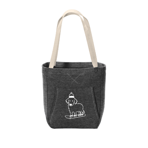 Snowboarding Puppy Sweater Tote Bag