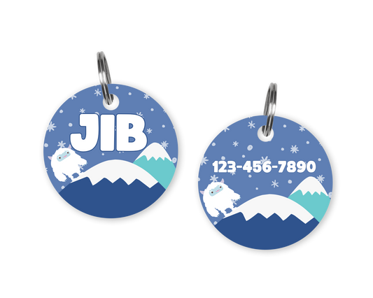 Blue Yeti on The Alps Custom Dog ID Tag