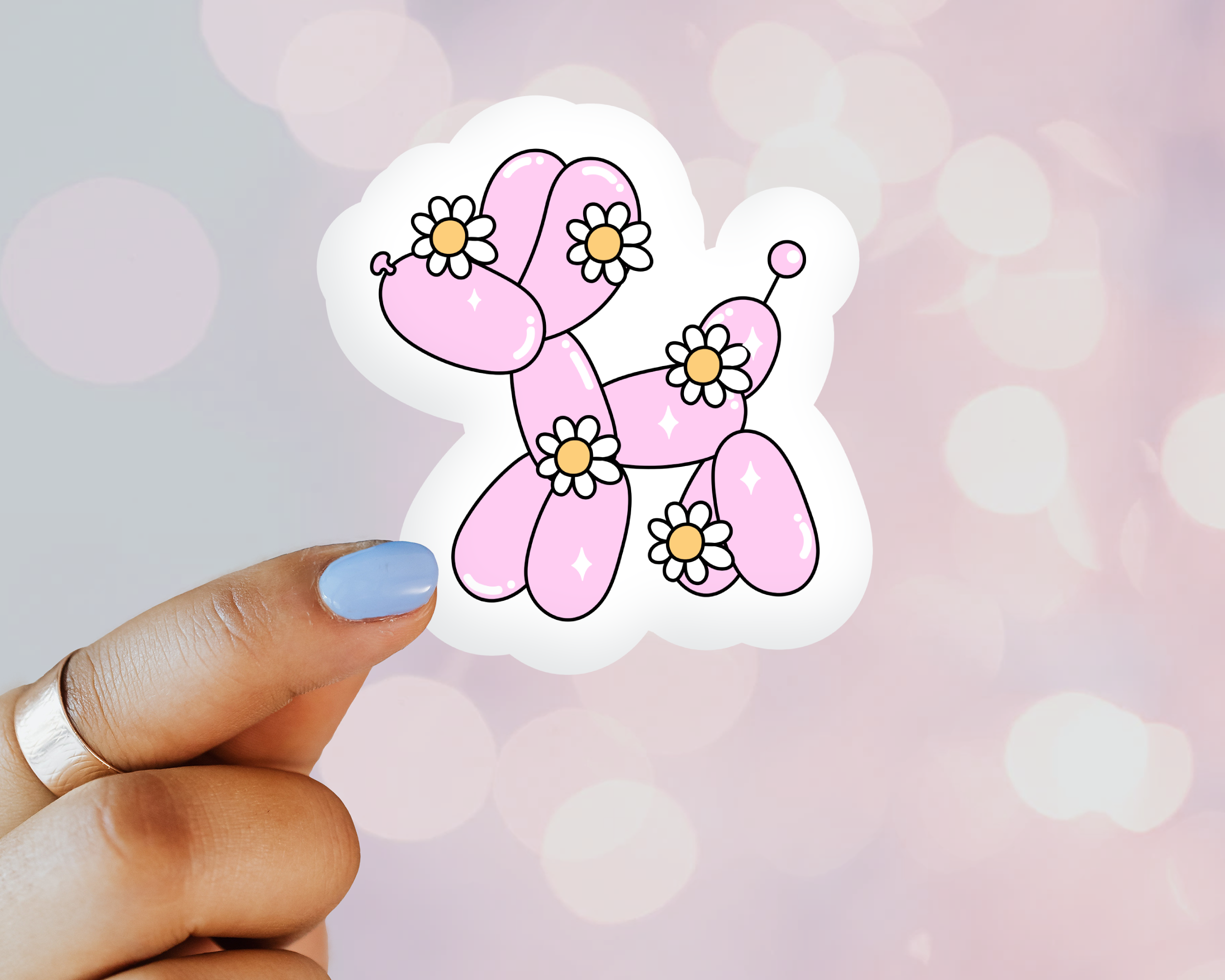 Bubble Gum Pink Ballon Dog Sticker