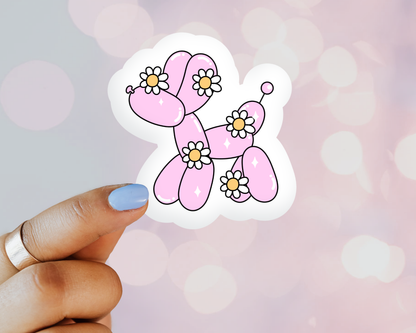 Bubble Gum Pink Ballon Dog Sticker