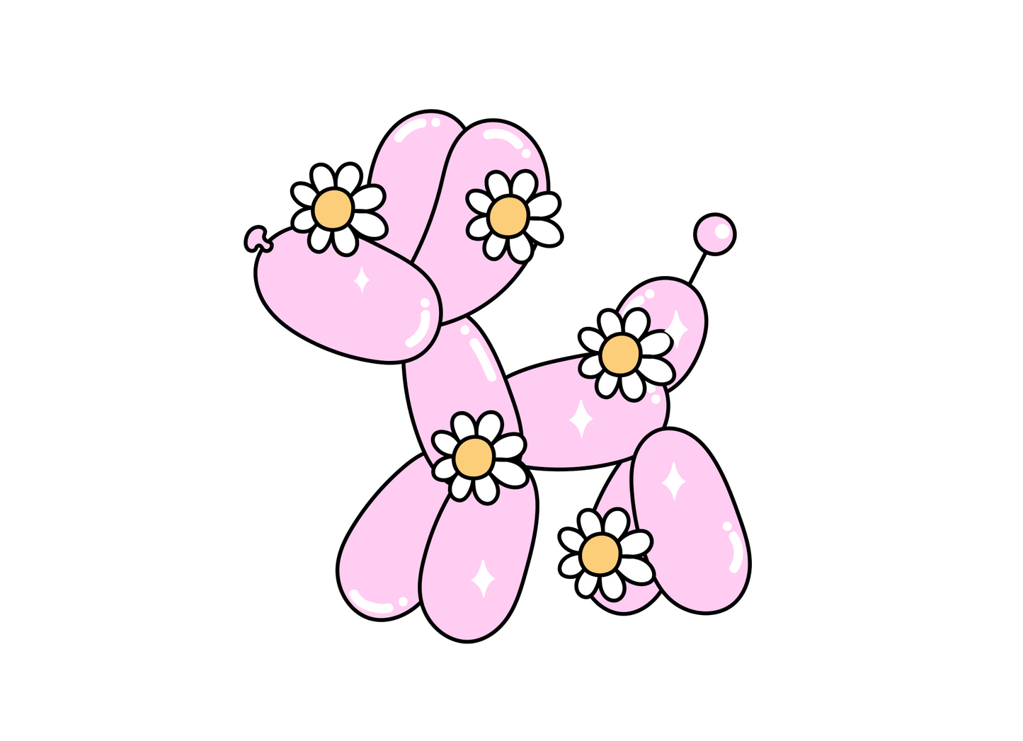 Bubble Gum Pink Ballon Dog Sticker