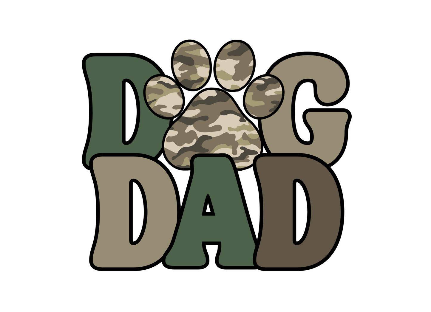 Dog Dad Camo Sticker