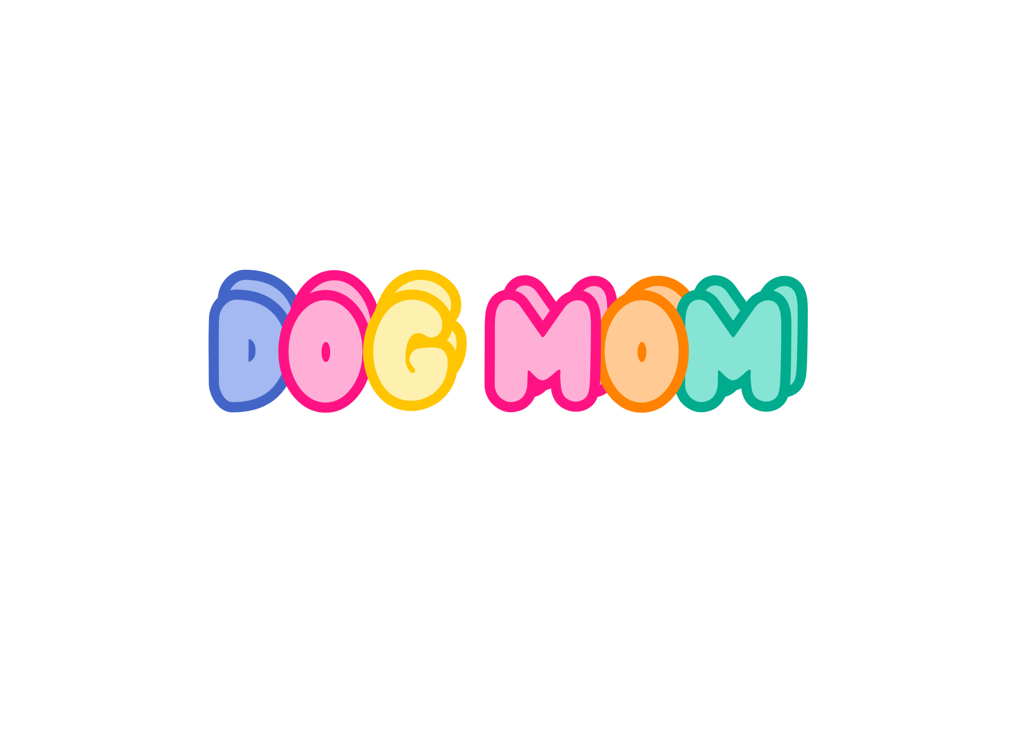 Colorful Dog Mom Block Sticker