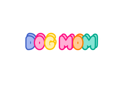 Colorful Dog Mom Block Sticker