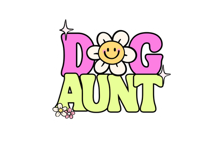 Happy Floral Dog Aunt Vinyl Sticker