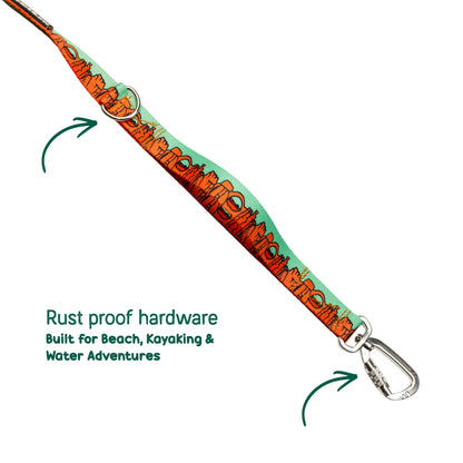 We Love Utah (mint) Hands-Free Cross Body Dog Leash – Utah National Parks Inspired | 4-Way Adjustable