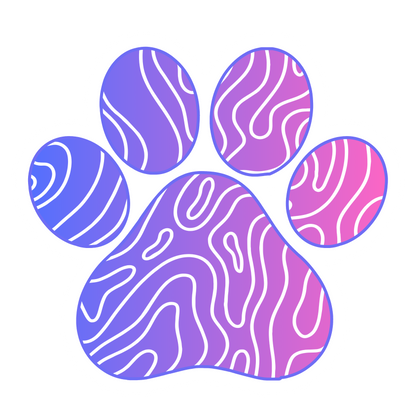 Purple Pink Sunset Paw Vinyl Sticker