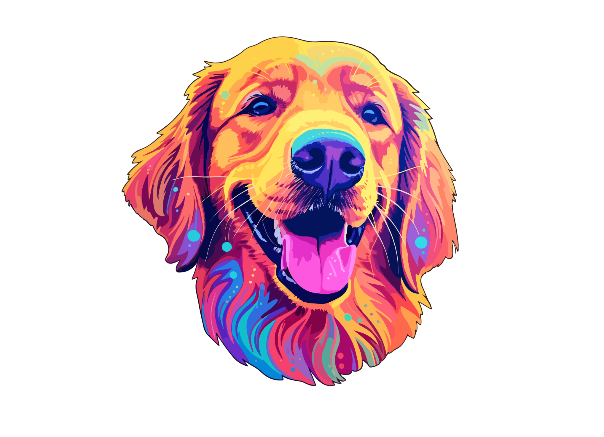 Rainbow Golden Smile Sticker