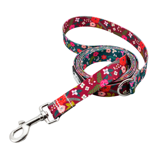 Evergreen Flora /Autumn Floral Dual Design Rust Proof Dog Leash
