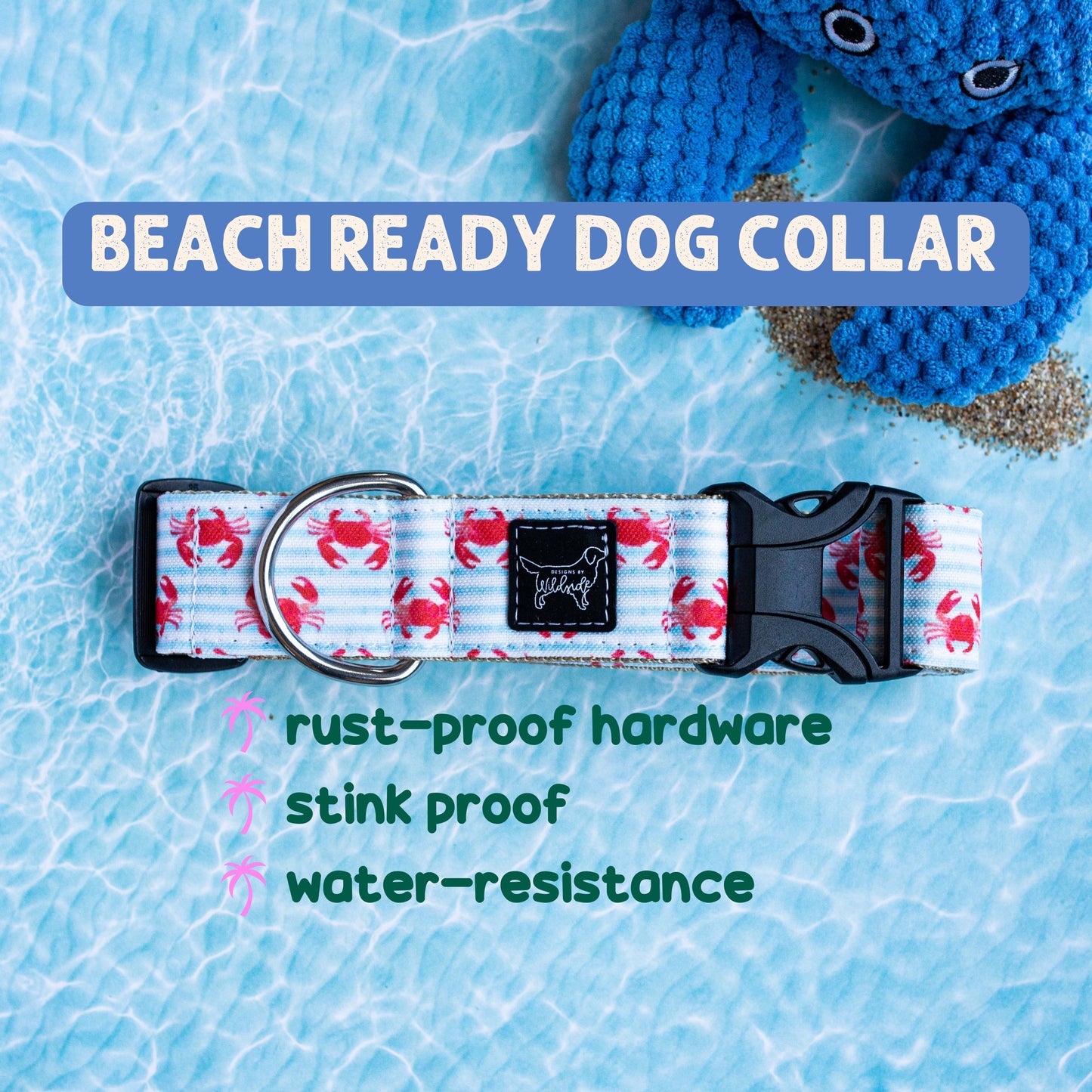 Pool Pawty Floaties Lightweight Rust Proof Dog Collar - only 2 left!