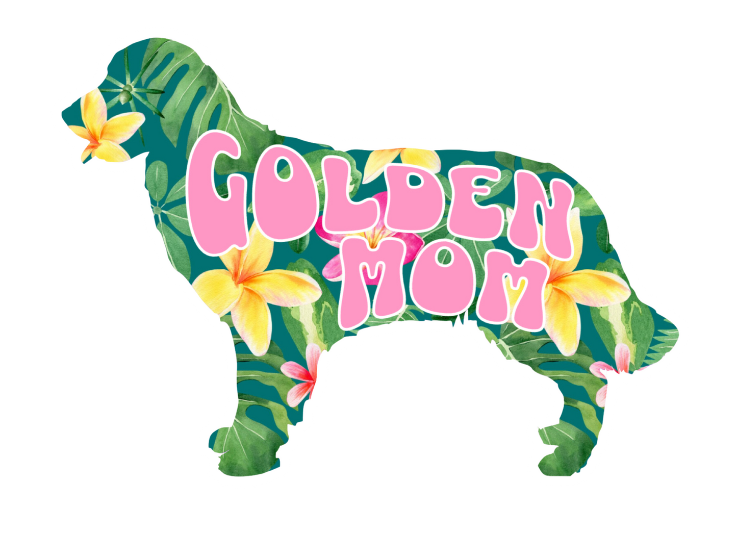 Tropical Golden Retriever Dog Mom Sticker