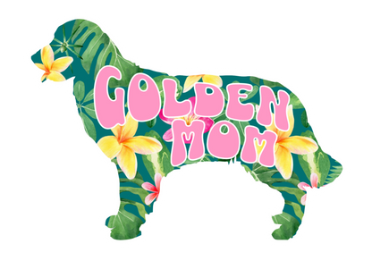 Tropical Golden Retriever Dog Mom Sticker