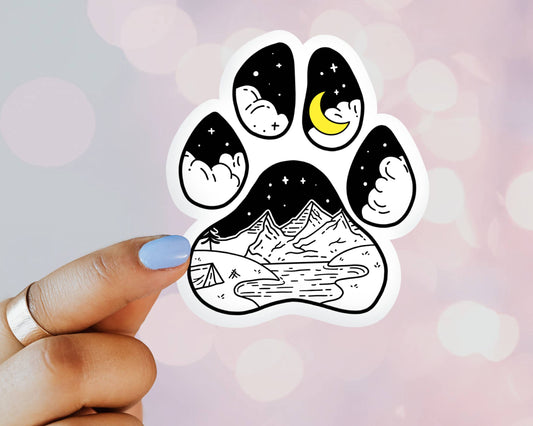 Starlight Mountain Paw Vinyl Sticker